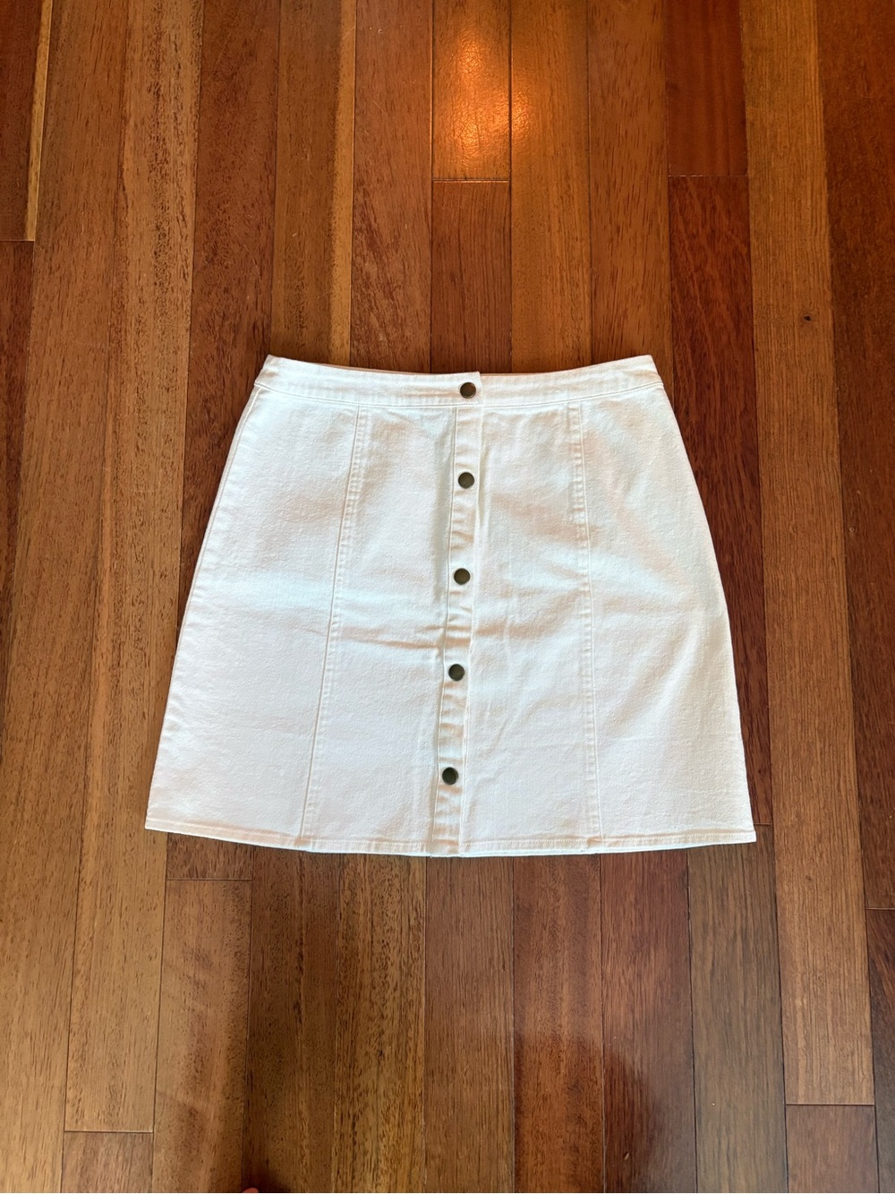 Sugarlips White Front-Button A-Line Mini Skirt